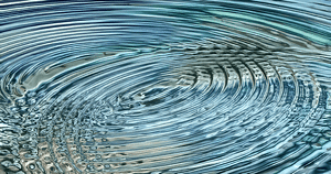 Abstract digital art of swirling water textures in various shades of blue, capturing the fluid motion and source energy central to Hun Yuan Chi. The dynamic patterns symbolize the interconnected flow of life, reminiscent of Wisdom Healing Qigong movements and sound healing frequencies.
