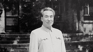 Dr. Pang Ming, founder of Zhineng Qigong, standing outdoors with a serene expression, symbolizing wisdom and the essence of Qigong practice.