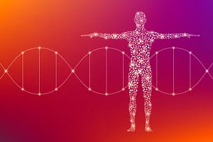 Abstract human body with molecules DNA. Medicine, science and technology concept. Illustration