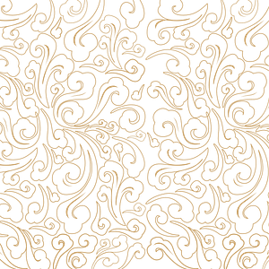 Elegant gold floral and swirl pattern on a black background, creating a luxurious and sophisticated design.