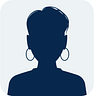 Cartoon silhouette of a woman with hoop earrings